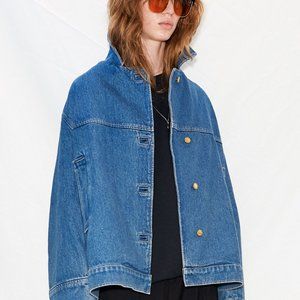 B SIDES Stadium Jacket, size M/L, Blue Indigo